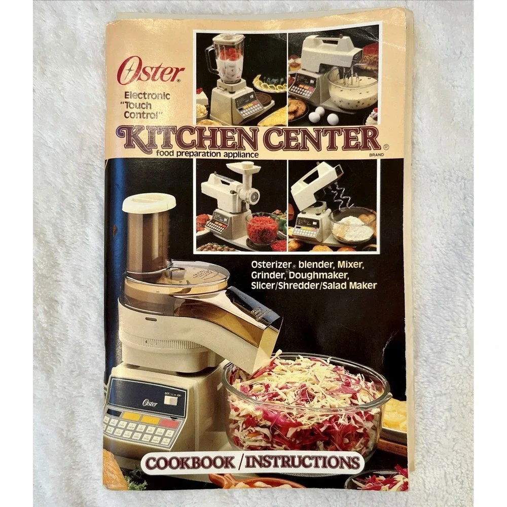 Vintage 1984 Oyster Kitchen Center Cookbook Instruction Manual